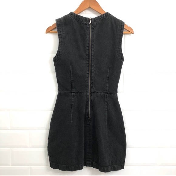 Zara Denim Mini Dress in Washed Black - Picture 8 of 9